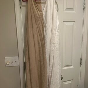 Tuckernuck Two-Tone Maxi Dress in Cream and White